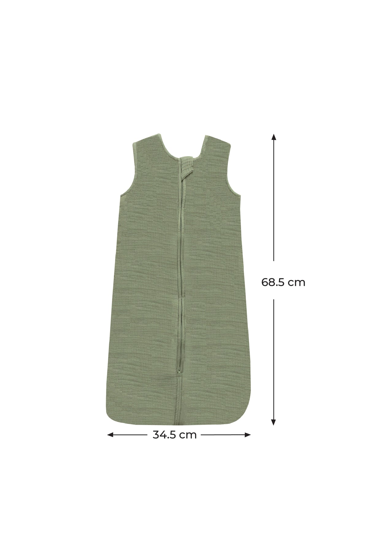 MOON Organic Crinkle Muslin Sleep sack  1 Tog (6-12 Months )-Green