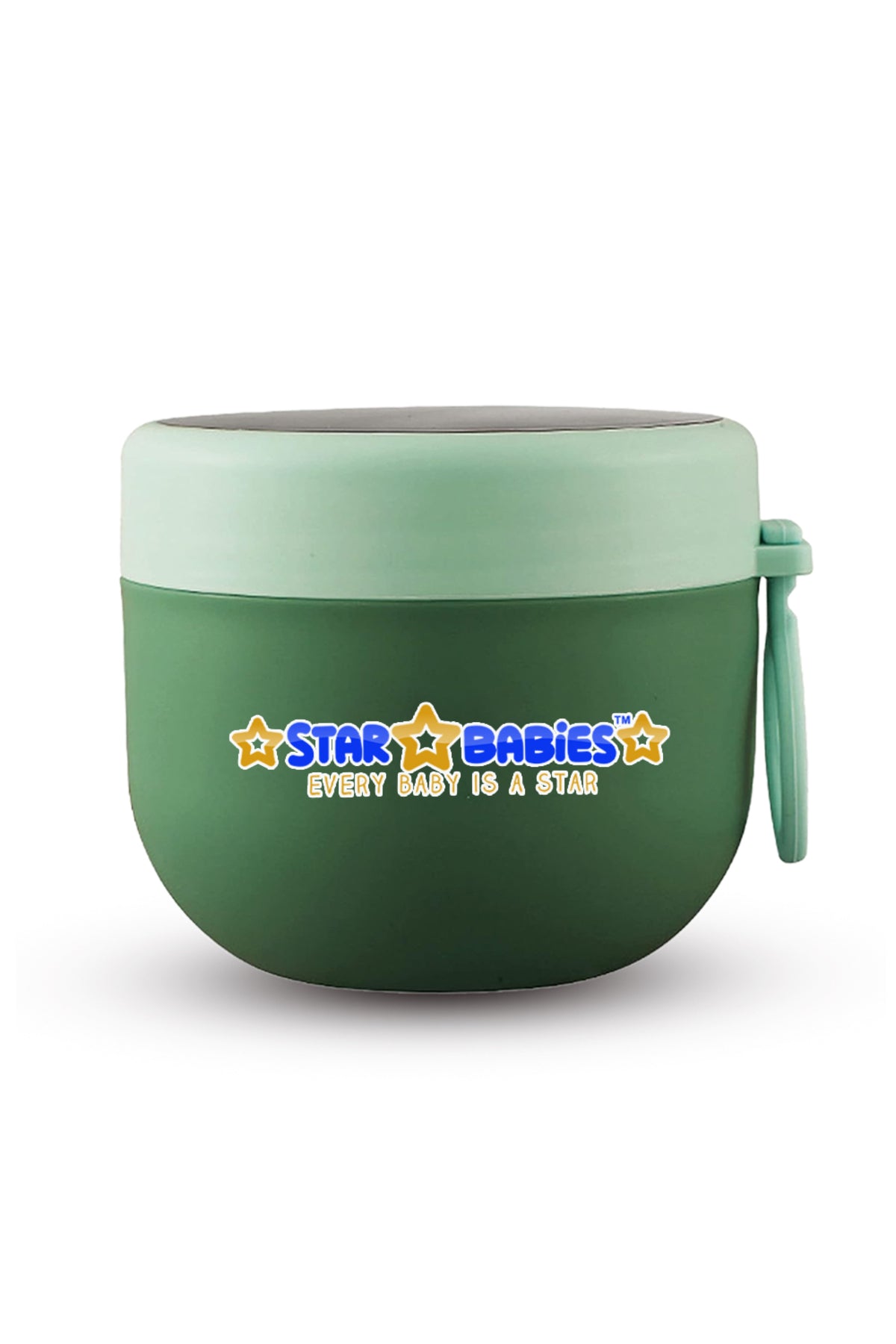 Star Babies - Stainless Steel Food Jar With Spoon - Green