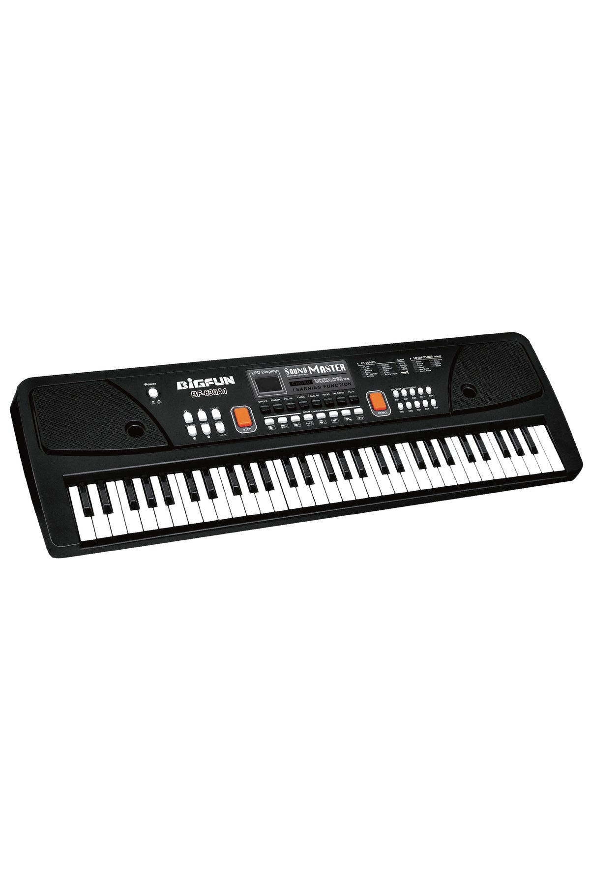Urban Tots Bigfun Multi-Functional Piano 630 – 61 Full-Sized Keys, Lcd Display, Built-In Microphone, 50+ Sound Effects & 20 Songs-Black