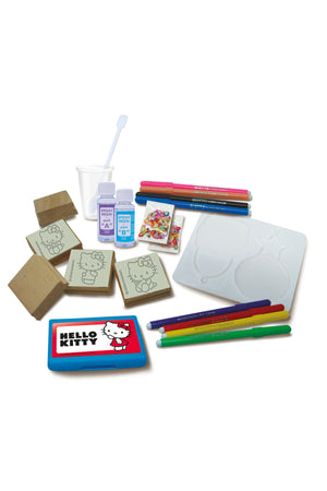 Multiprint Hello Kitty Crystal Art Kit – DIY Set with 2 Charms, Mould Tray, 8 Markers, 5 Stampers, Ink Pad, Epoxy Resin Mix, Glue & Accessories – Creative Gift for Kids