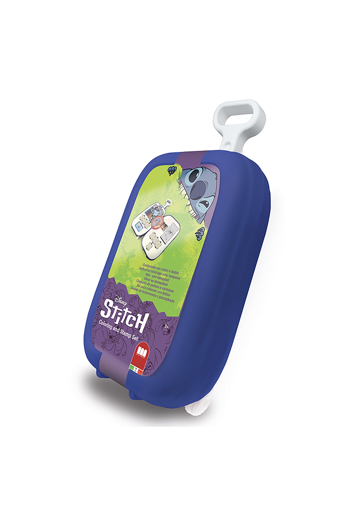 Multiprint Stitch Trolley – Plastic Trolley with Extensible Handle, 7 Stamps, Ink Pad, 18 Washable Felt Pens, Activity Book, Colored Pencils & Stickers – 100% Made in Italy