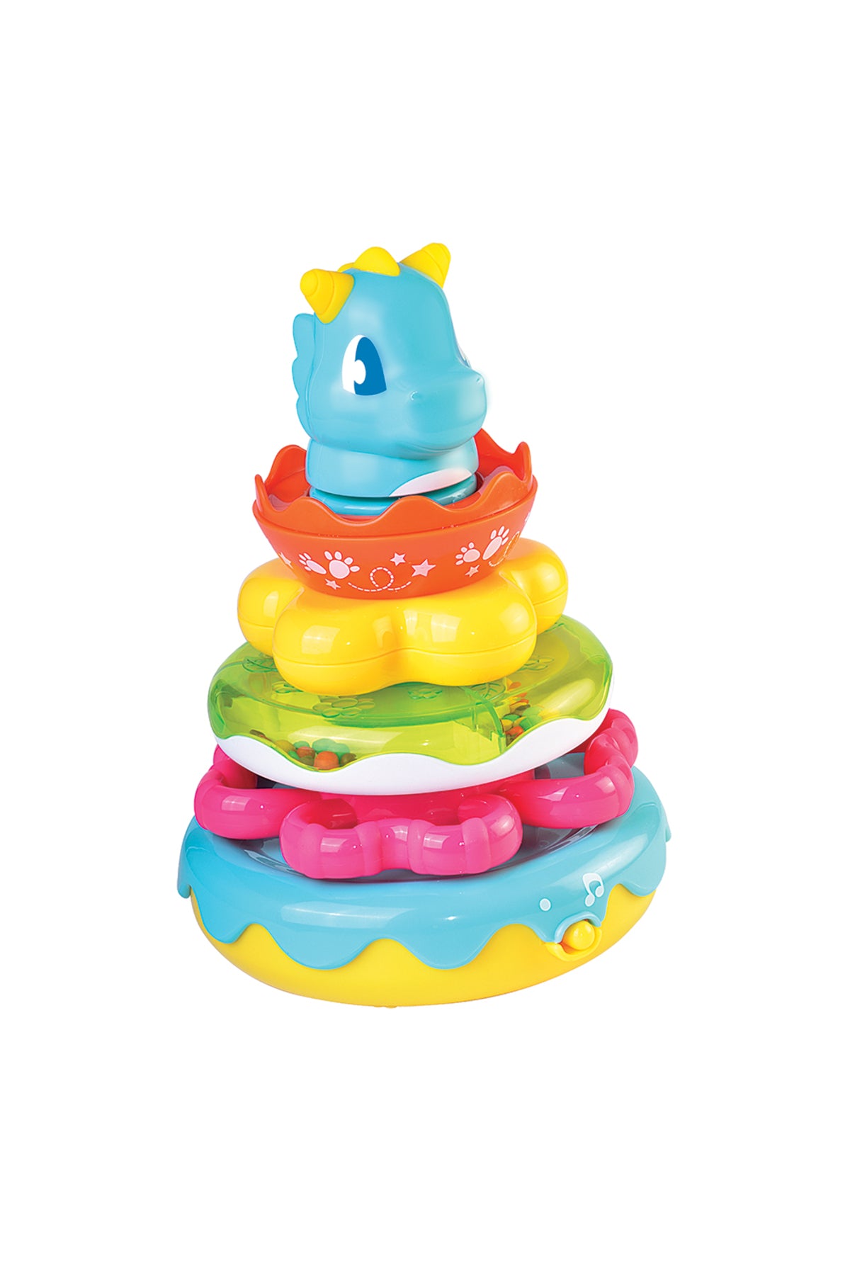Little Learners Wobbly Dino Stacking Rings - Electronic Rings, Wobbly Base, Sing Along, 12M+