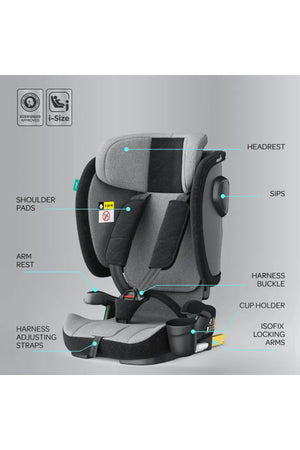 MOON Folda Max  ECE R129 i-Size Foldable Car Seat with ISOFIX & Top Tether -Grey