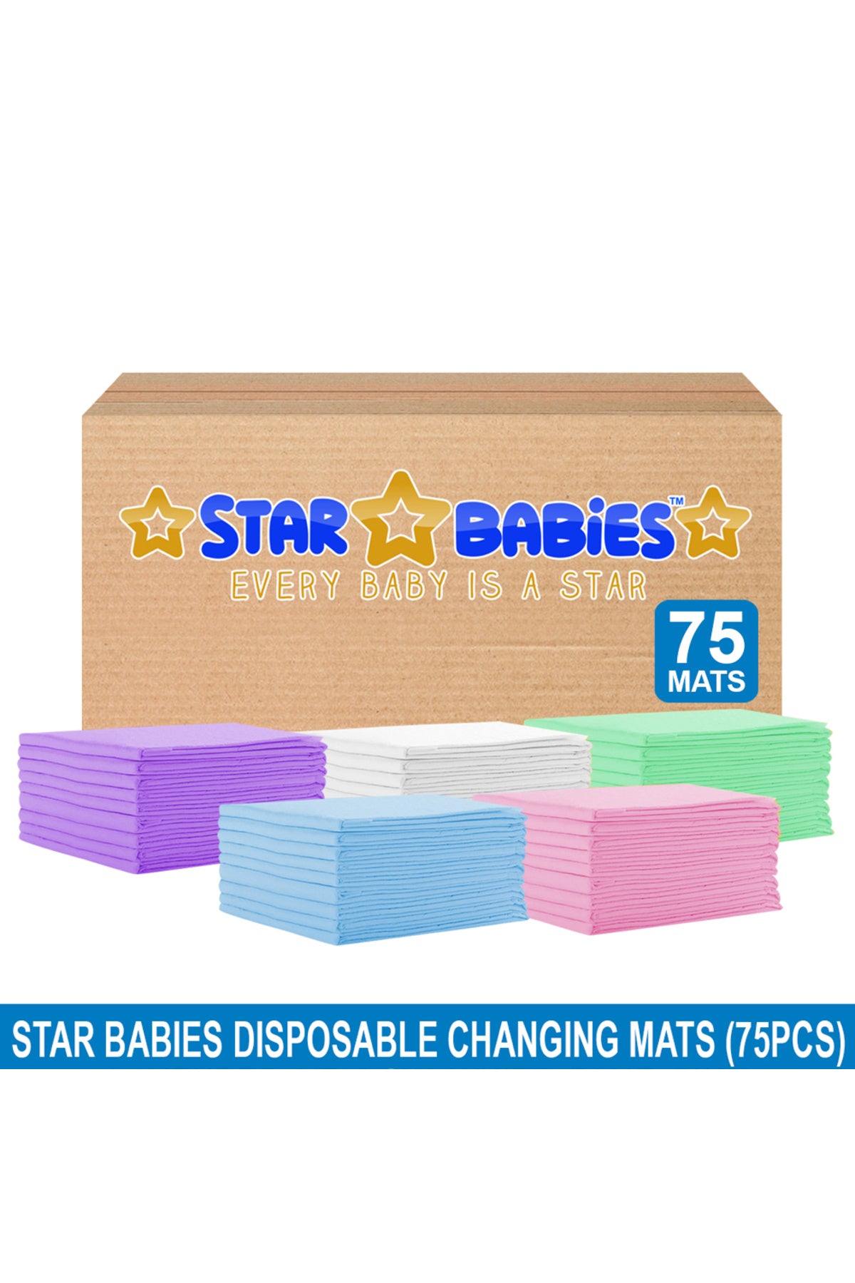 Star Babies - Disposable Changing mats (45x60cm) Large, Pack of 75