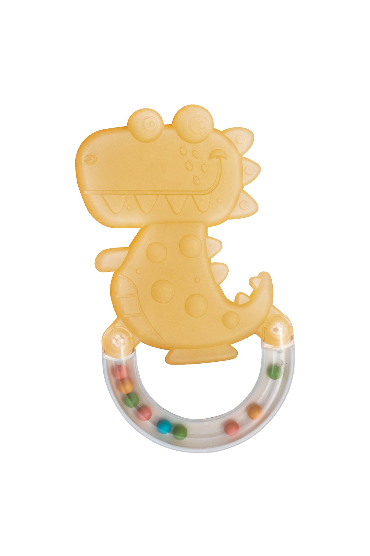 MOON Fuzzy Friends Soft Baby Rattle and Teether Toy- 6m+ -Dino
