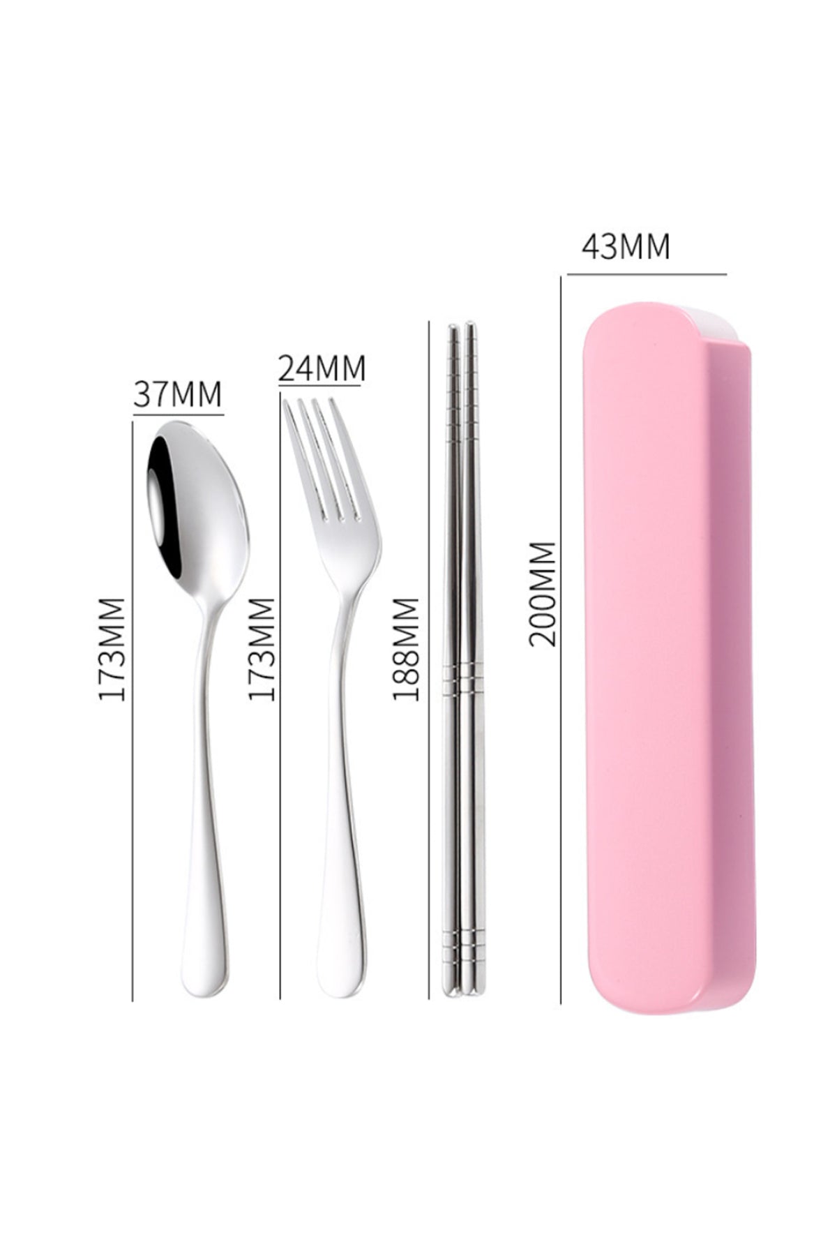 Star Babies - Spoon, Fork & Chopsticks Set - Pink