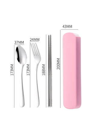 Star Babies - Spoon, Fork & Chopsticks Set - Pink