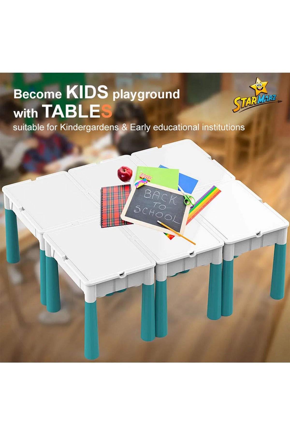 StarMarz 178-Piece Building Blocks Set With Table, Chair, Storage & Pen – Multicolor