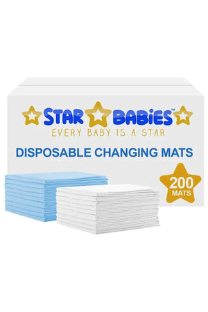 Star Babies - Disposable Changing mats (45x60cm) Large 200 pcs - Blue/White