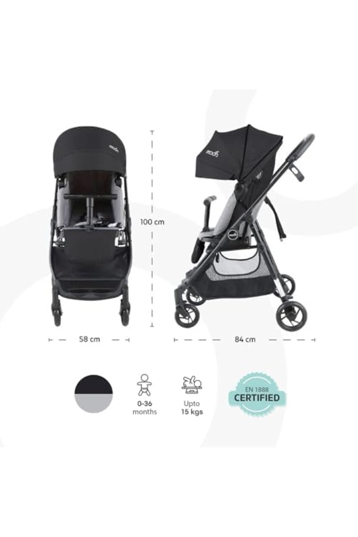 MOON Revo 360 stroller,Black