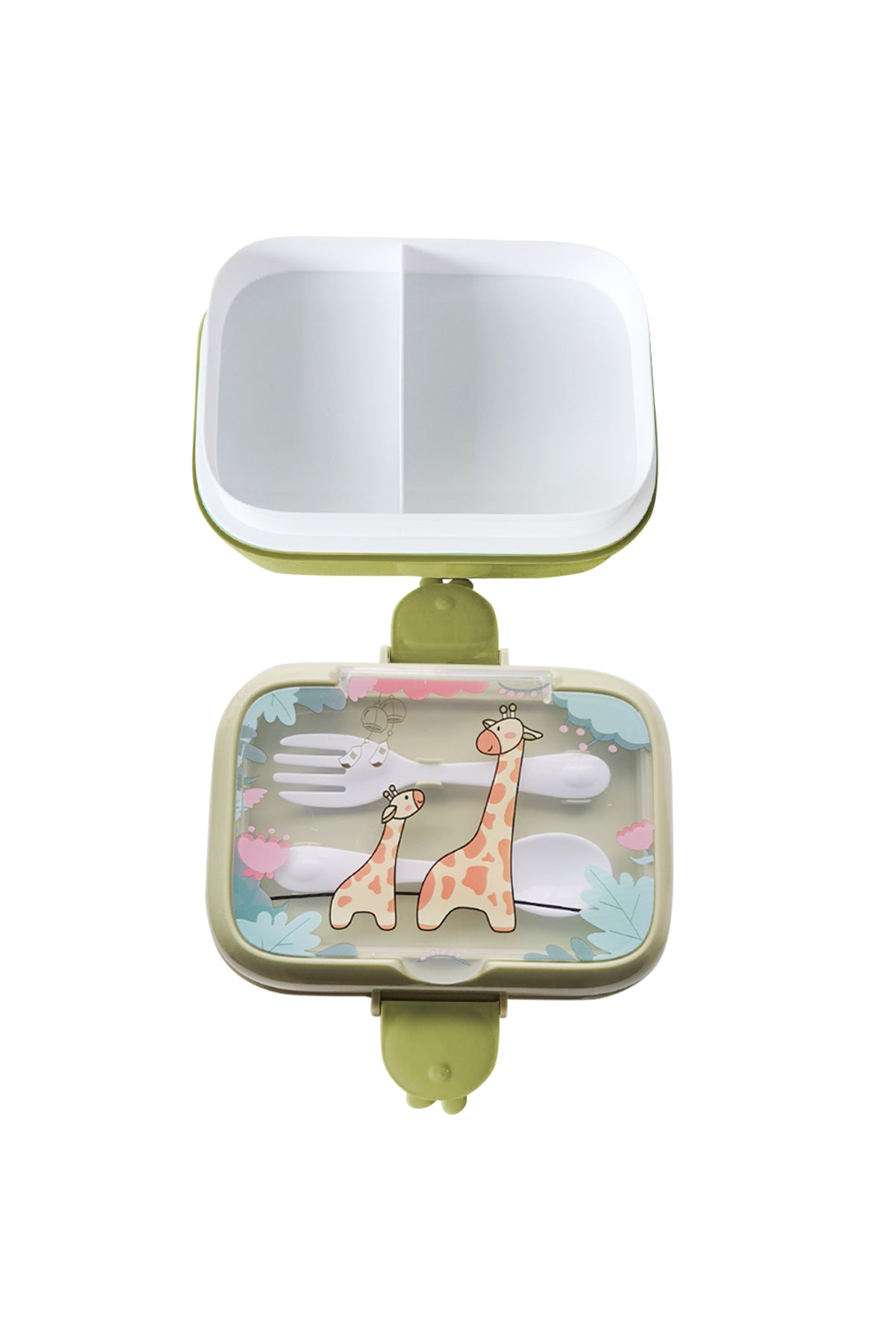 Star Babies - Kids Giraffe Print Lunch Box - Light Green