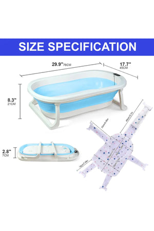 Star Babies - Baby Foldable Bathtub With Thermometer & Bath Seat Support Net, Set - Pink - Pack of 2