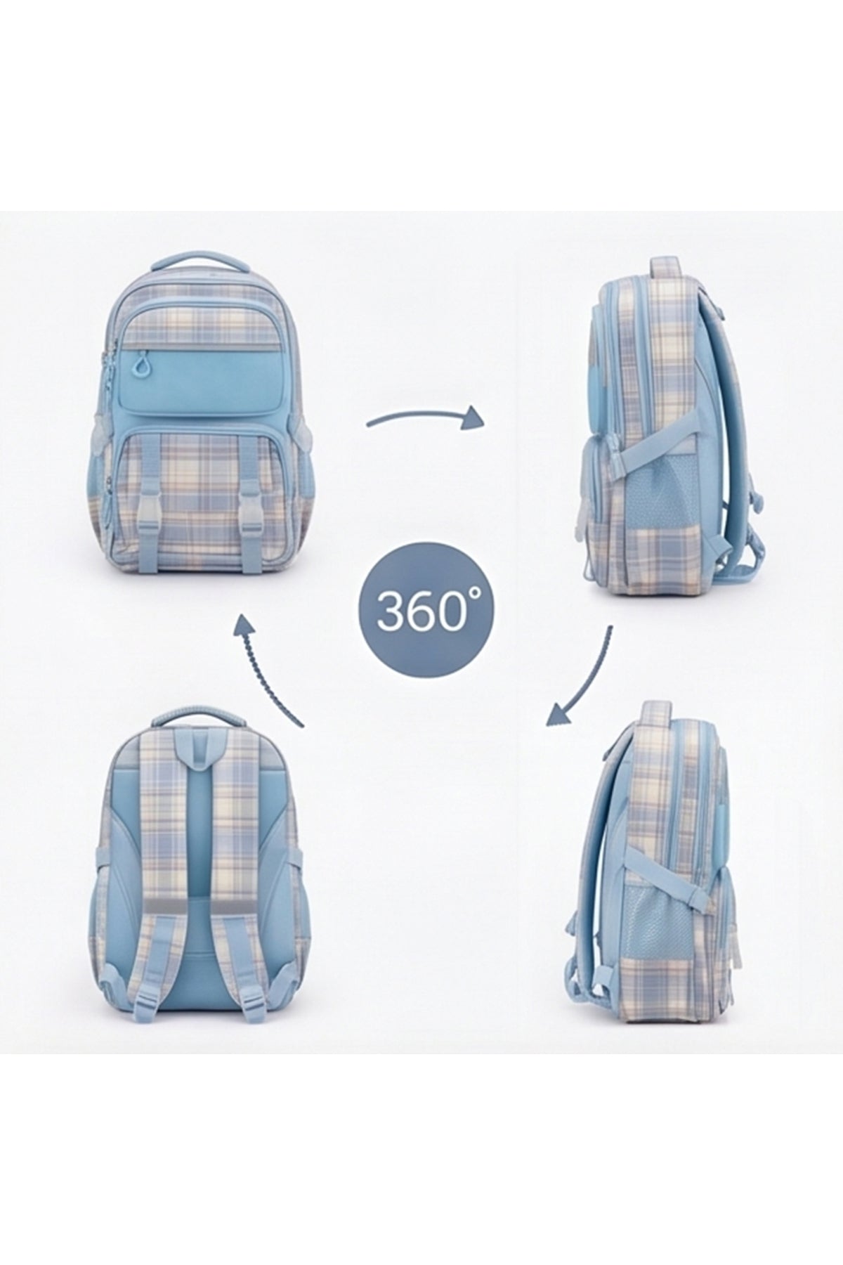 Cocobee Kids Backpack With Adjustable Strap & Bottle Pocket – 15 Inches, Blue