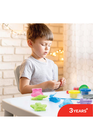 MOON Funny Dino Dough Creations Set of 4 with Molds for 3+ Years – Multi Color.