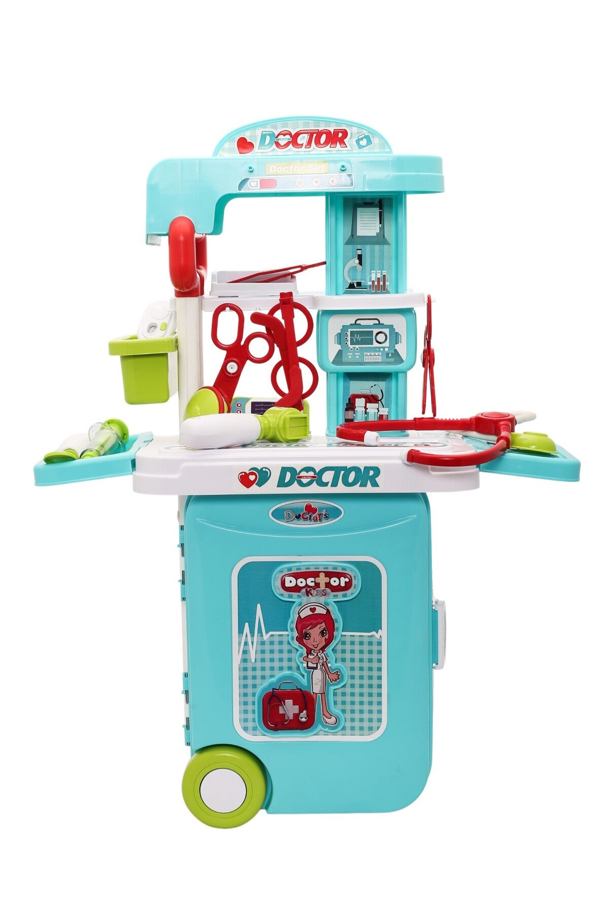 Urban Tots Big Trolly Doctor Set – Comprehensive Medical Kit With Realistic Tools And Accessories-Blue