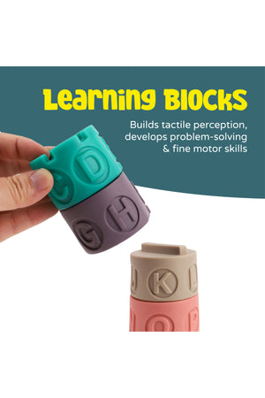 MOON Stacking Educational Toys – Montessori Toy Tower with Letters - Symbols & Patterns