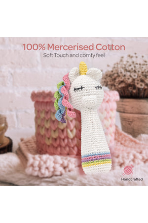 MOON Handcrafted Crochet Knitted Loop Rattle Toy -Pony
