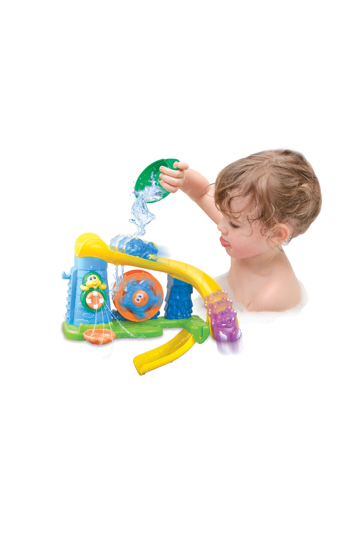 Little Learners Aqua Park - Super Slide with 2 Animals, Suction Cup Bath Toy, 12M+