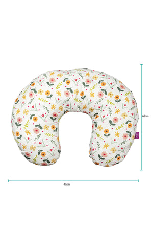 MOON Portable Nursing Breast Feeding Baby Support Pillow Cushion  With Washable Zippered Cover-Flowers