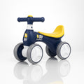 StarMarz Baby Balance Bike – 4-Wheel Toddler Training Bike with Soft Seat, Safe Handlebar & Silent Wheels – Indoor/Outdoor Ride-On for Babies (10–36 Months) – Navy & Yellow