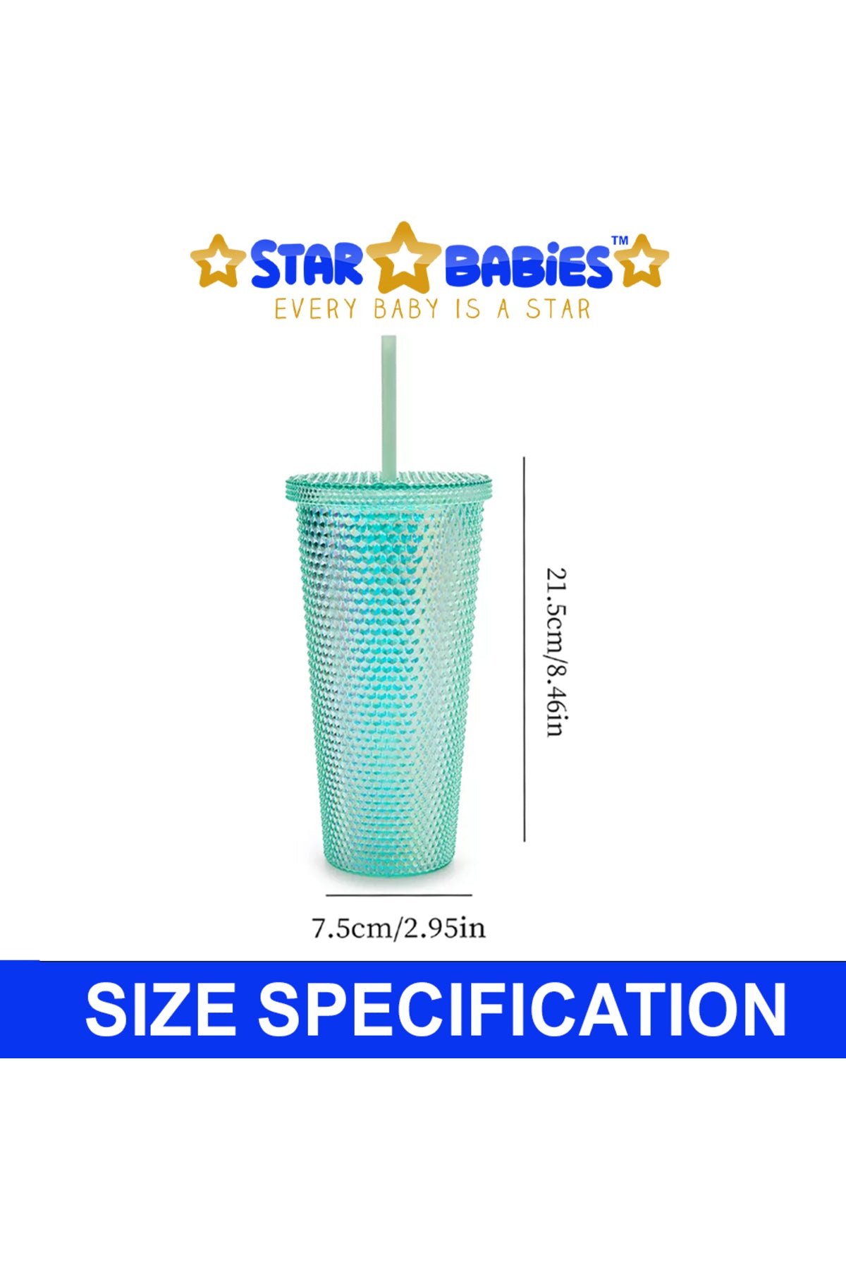 Star Babies Rhinestone Bling Bottle Glitter Diamond Bottle with Lid and Straw Rhinestones Tumbler Stainless Steel Glitter Thermal Water Bottle 750ml