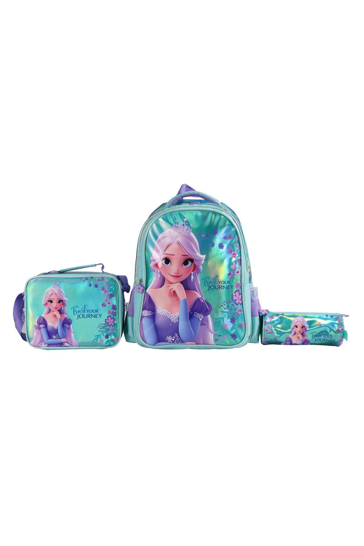 MOON Elsa  3 in 1 Kids Backpack Set   - (16-Inch) Premium Kids School Bag with Lunch Bag & Pencil Case-