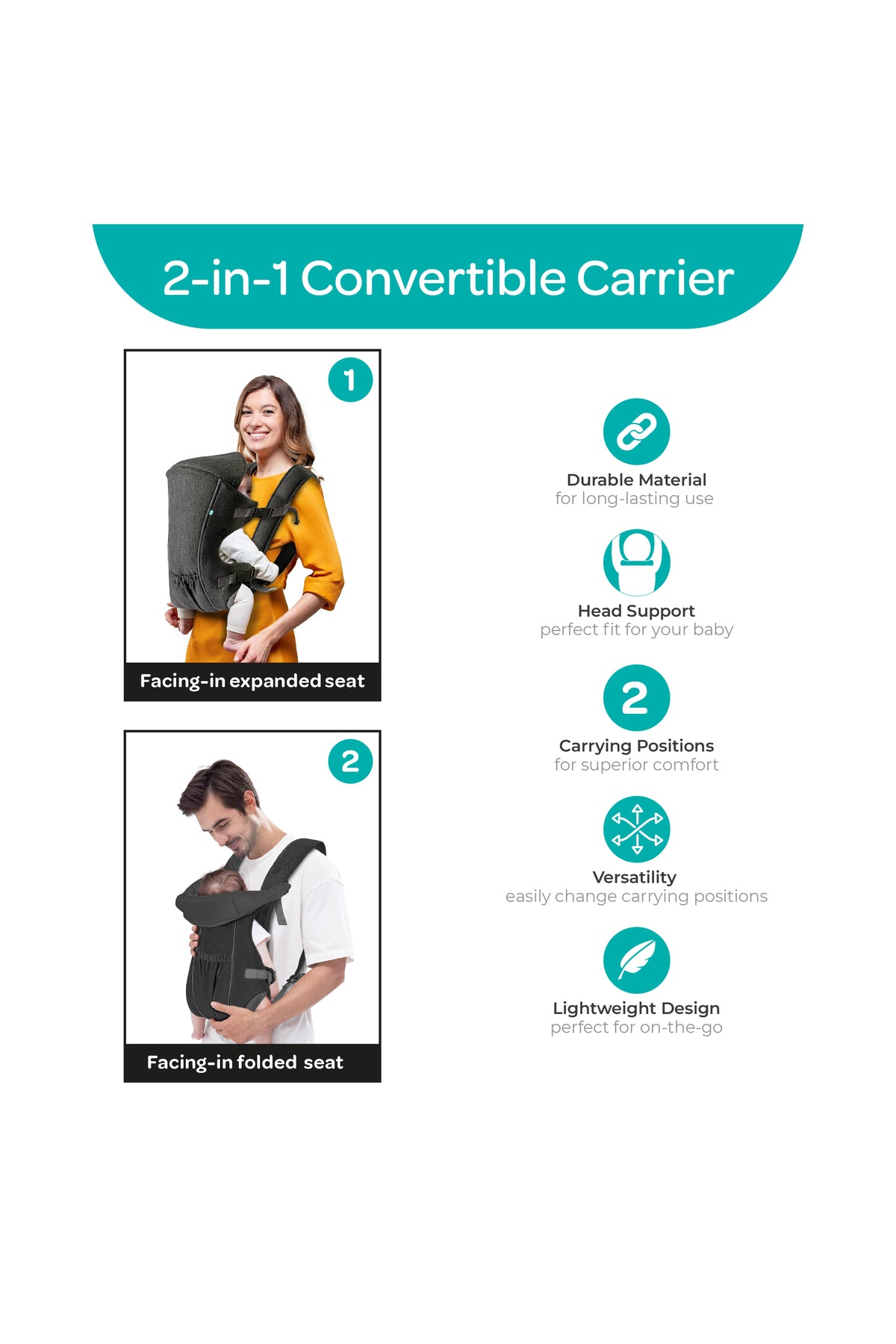 MOON KaryGo 2 in 1- Baby Carrier-Grey