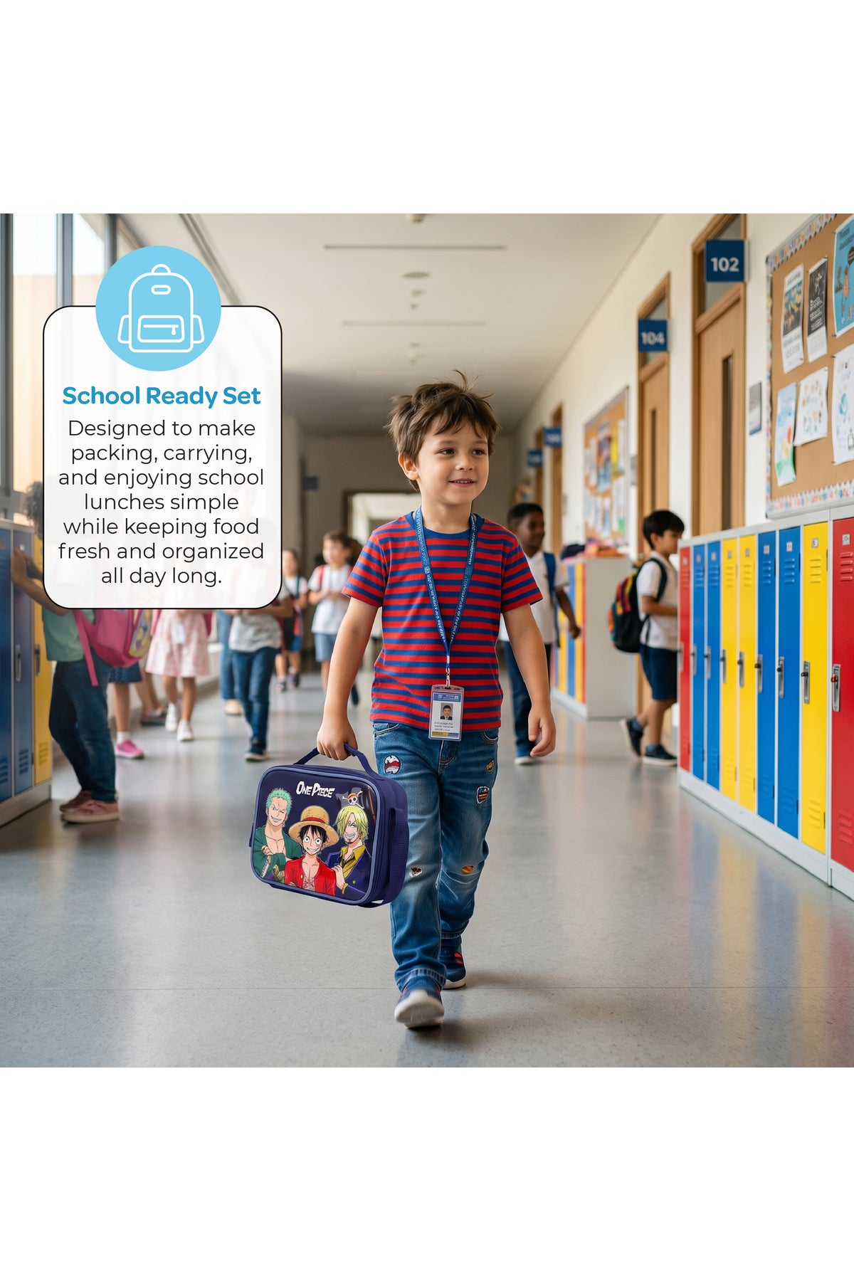 MOON Kids Lunch Box | PP + Stainless Steel Insulated Tiffin Box | Leak-Proof, BPA-Free, Durable School Lunch Box for Boys & Girls | Easy Open Clips | Food Safe Eco-Friendly Kids Meal Box