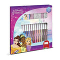 Disney Princess 18 Felt Tip Pen Set with Stamps & Ink Pad – Kids Coloring & Drawing Activity Set in Cardboard Box – Creative Stationery Gift for Girls