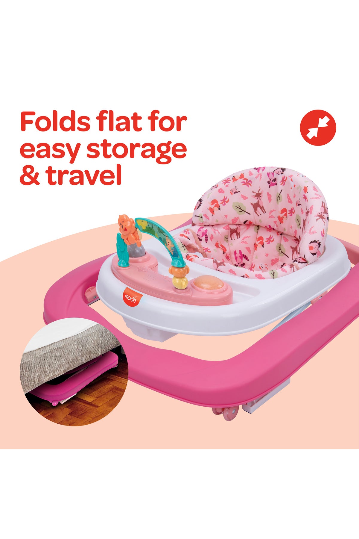 MOON stride Baby walker- Rose Pink