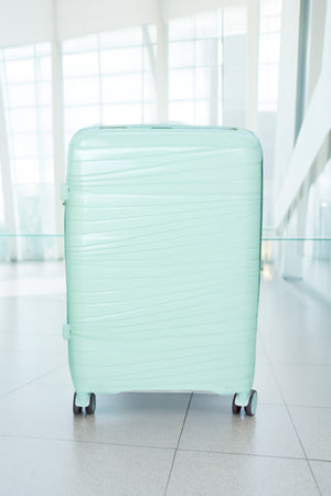 W.O.K 3-Piece Hard Shell Luggage Set – 20", 24", 28" Spinner Trolleys With Number Lock – Mint Green