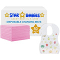 Star Babies - Disposable Changing mats (45x60cm) Large, Pack of 50 - Pink