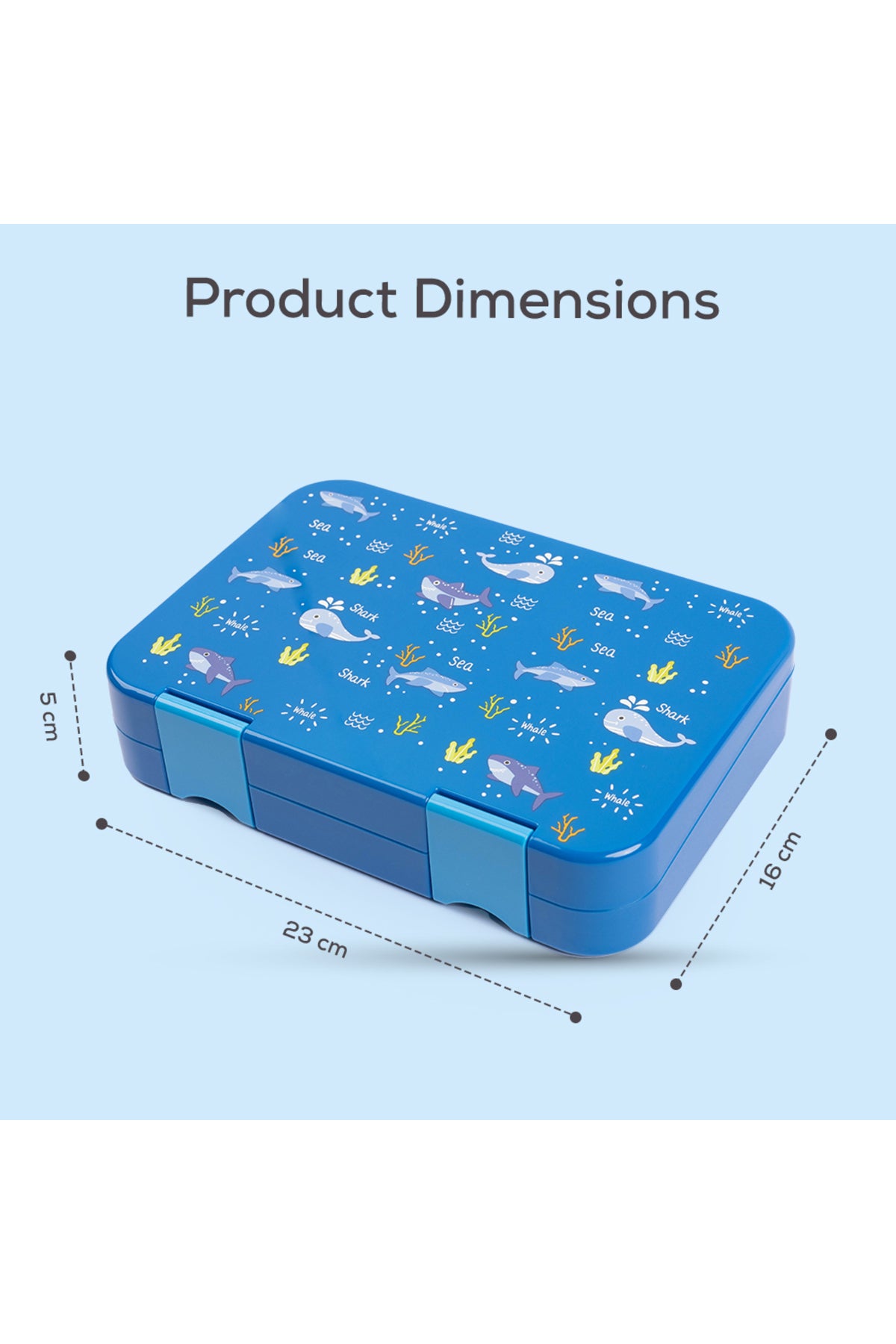 Cocobee Kids Bento Lunch Box – 6 Compartments, Leakproof, Bpa Free, Microwave Safe – Blue