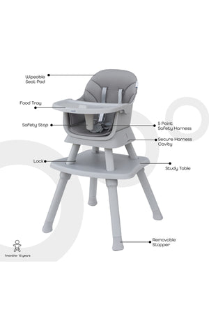 MOON 6 in 1 High Chair - Grey
