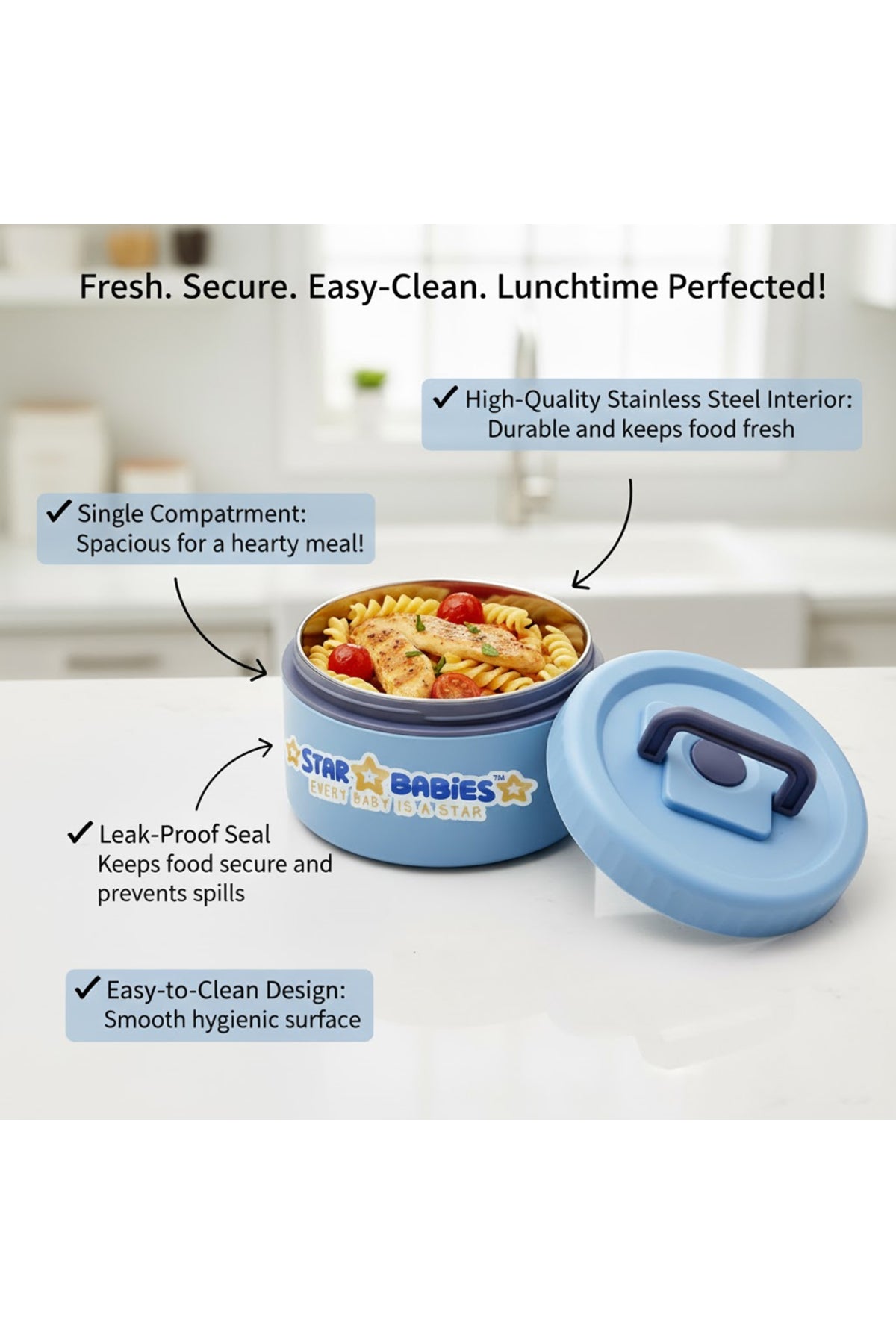 Star Babies - Stainless steel Food jar set of 2 combo for food / soup / salad .