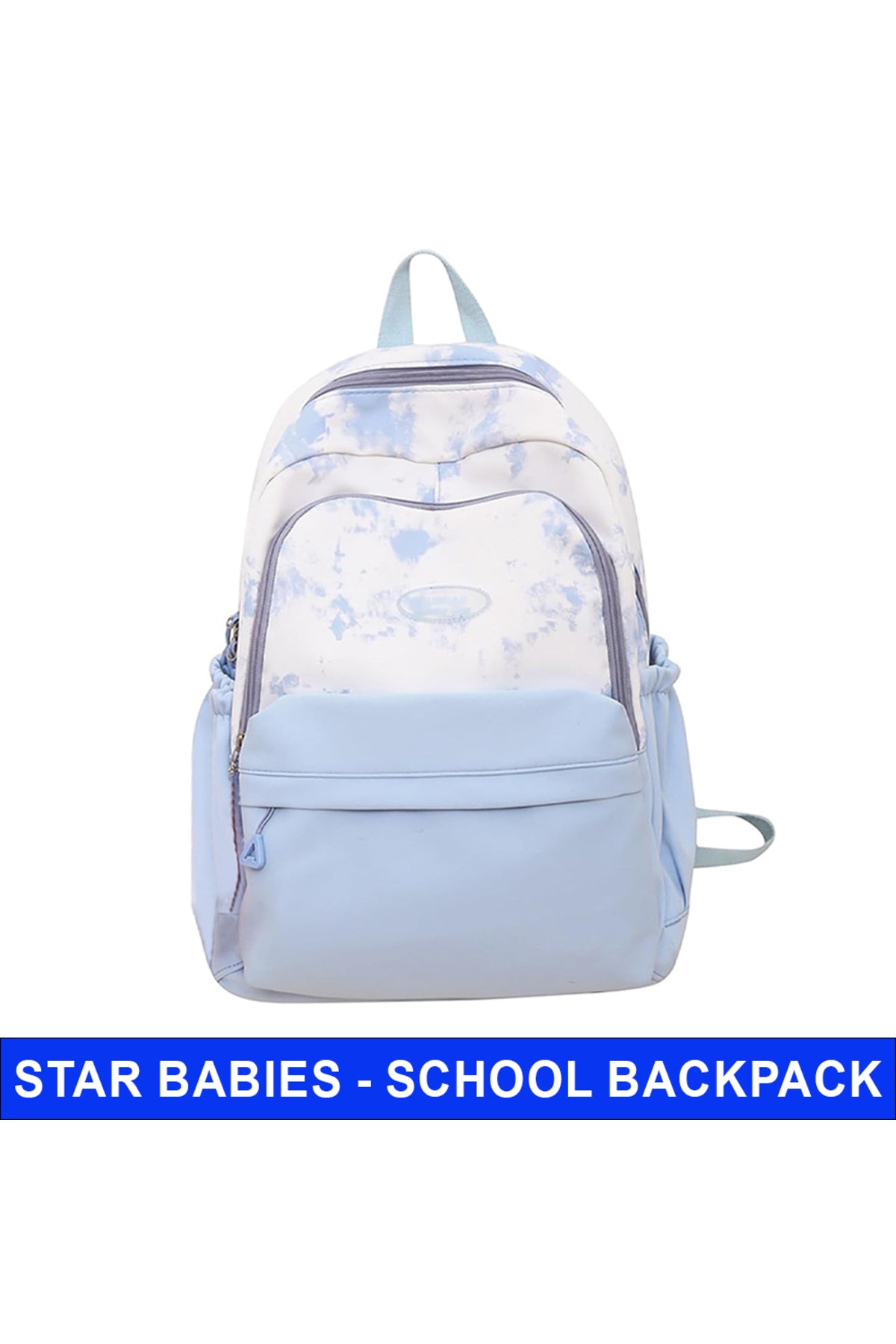 Star Babies - Solid Printed Backpack - Blue - 16-Inch/41cm