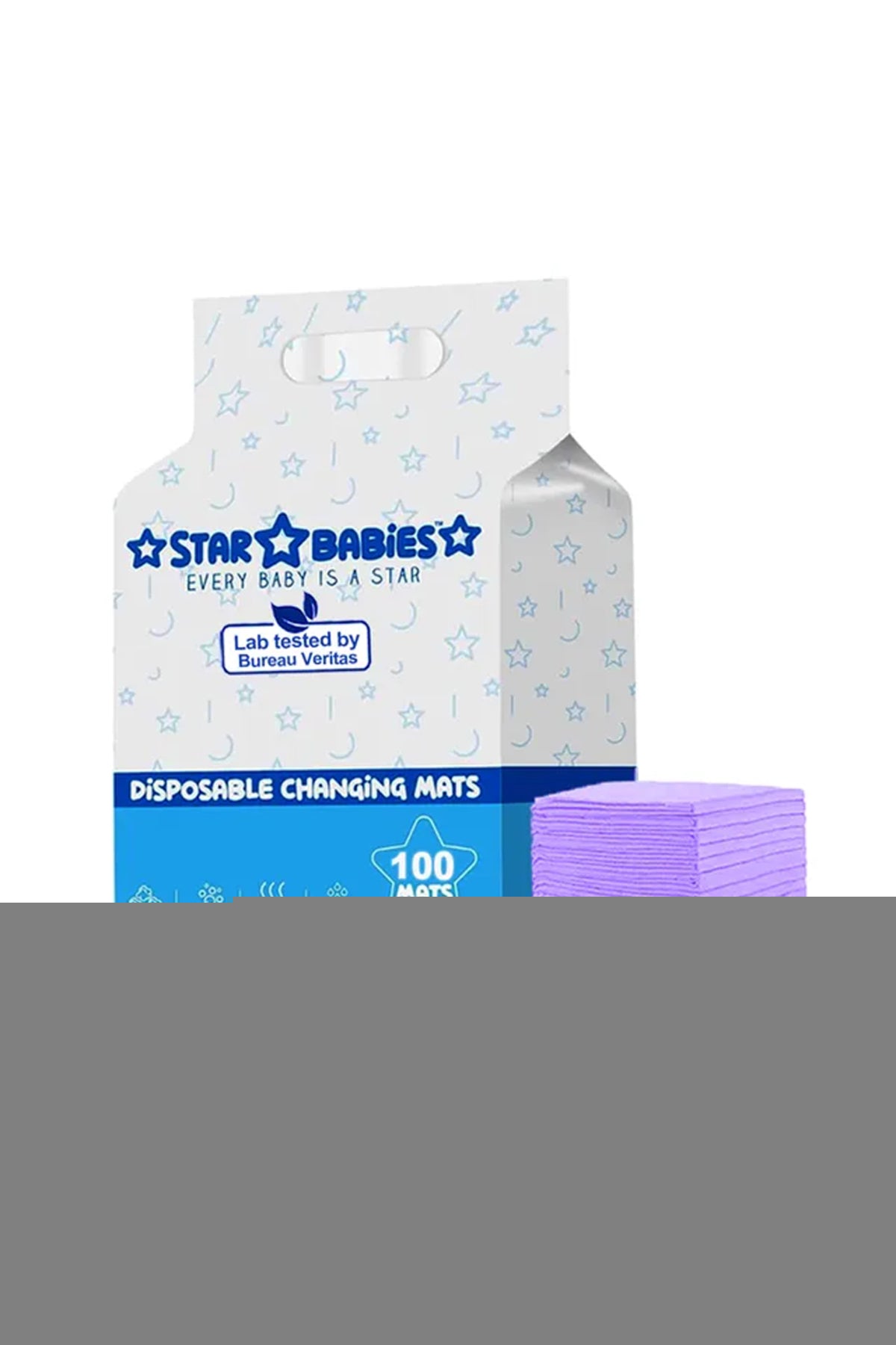 Star Babies - Disposable Pack Of 100 Changing mats (45x60cm) Large  - Lavender
