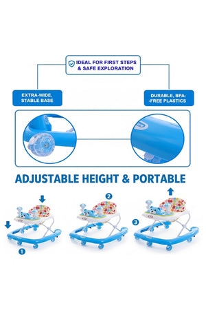 Star Babies - Baby Walker With Wheels - Blue