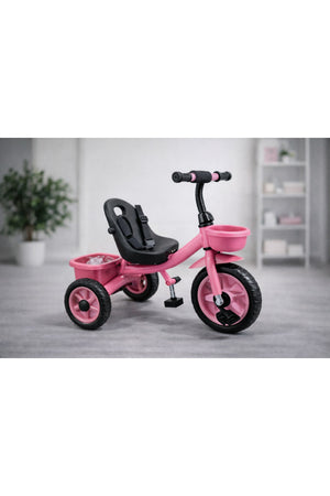StarMarz Toddler 3-Wheel Tricycle Ride-On Toy with Safety Seat, Cup Holder & Rear Storage Basket - Pink