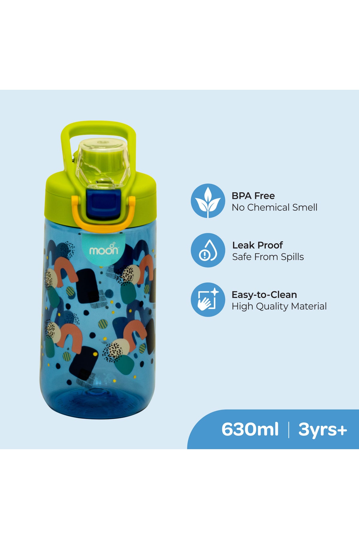 MOON Kids Tritan Bottle 103x74x186mm 470ml / 16oz -Green