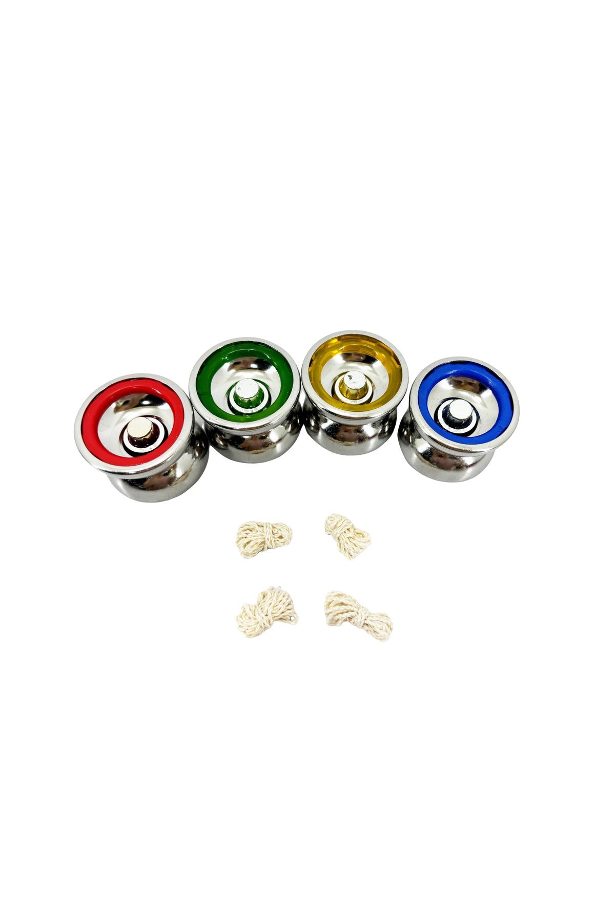 Galaxy Metal Yo-Yo Toy Set, 4 Mixed Colors, Smooth Spin Beginner YoYo for Kids and Adults, Classic Skill Toy for Hand-Eye Coordination, Party Favor Return Gift, Durable Body