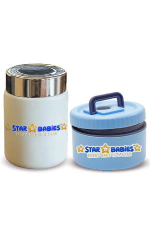 Star Babies -  Stainless steel Food jar with mini flask combo