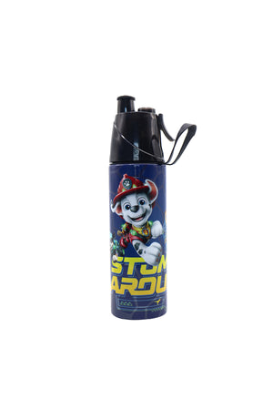 MOON Licensed Paw Petrol Kids Water Bottle with Mist Spray Nozzle Stainless Steel Bottle for Boys & Girls | School, Outdoor, Camping, Hiking | Spill-Proof Carry Loop | Ideal for Summers and Winters