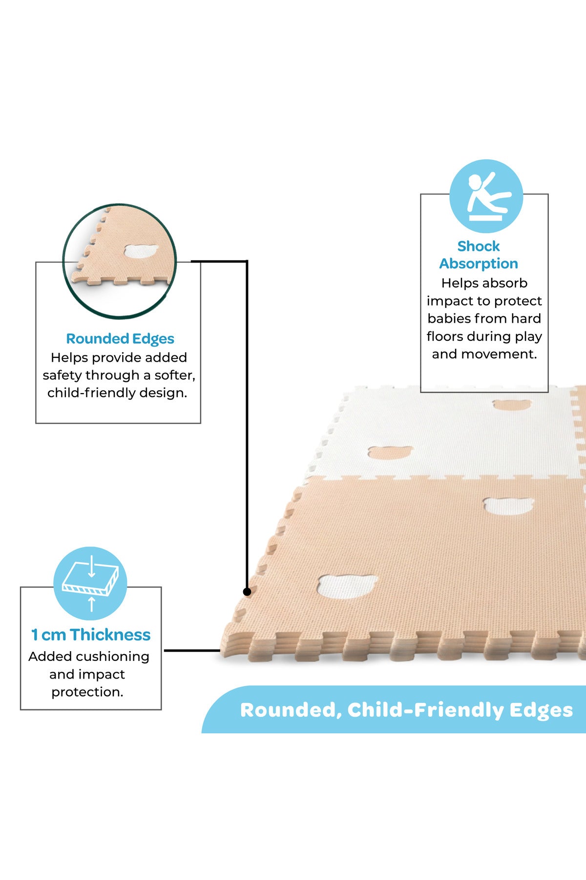 MOON Bear Baby Puzzle Playmat | EVA Foam Floor Mat | Multicolour | 10 Months+