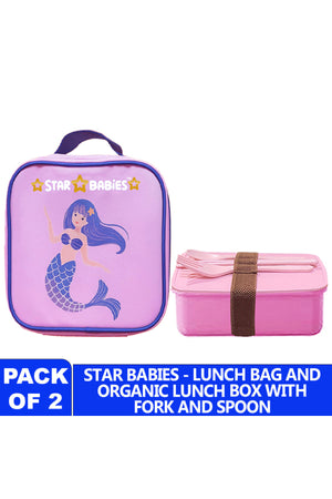 Star Babies Mermaid Themed Lunch bag, Single Compartment Organic wheat lunch box
