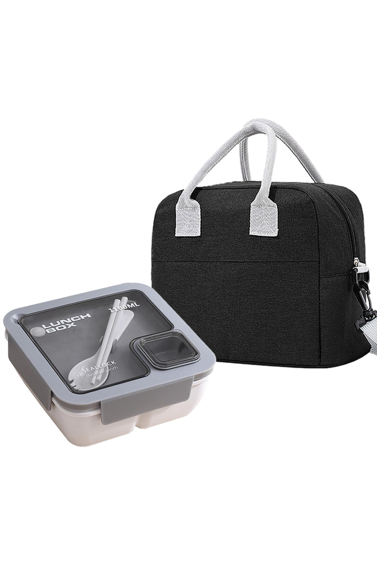 Star Babies Insulated Lunch Bag with Lunch Box Grey