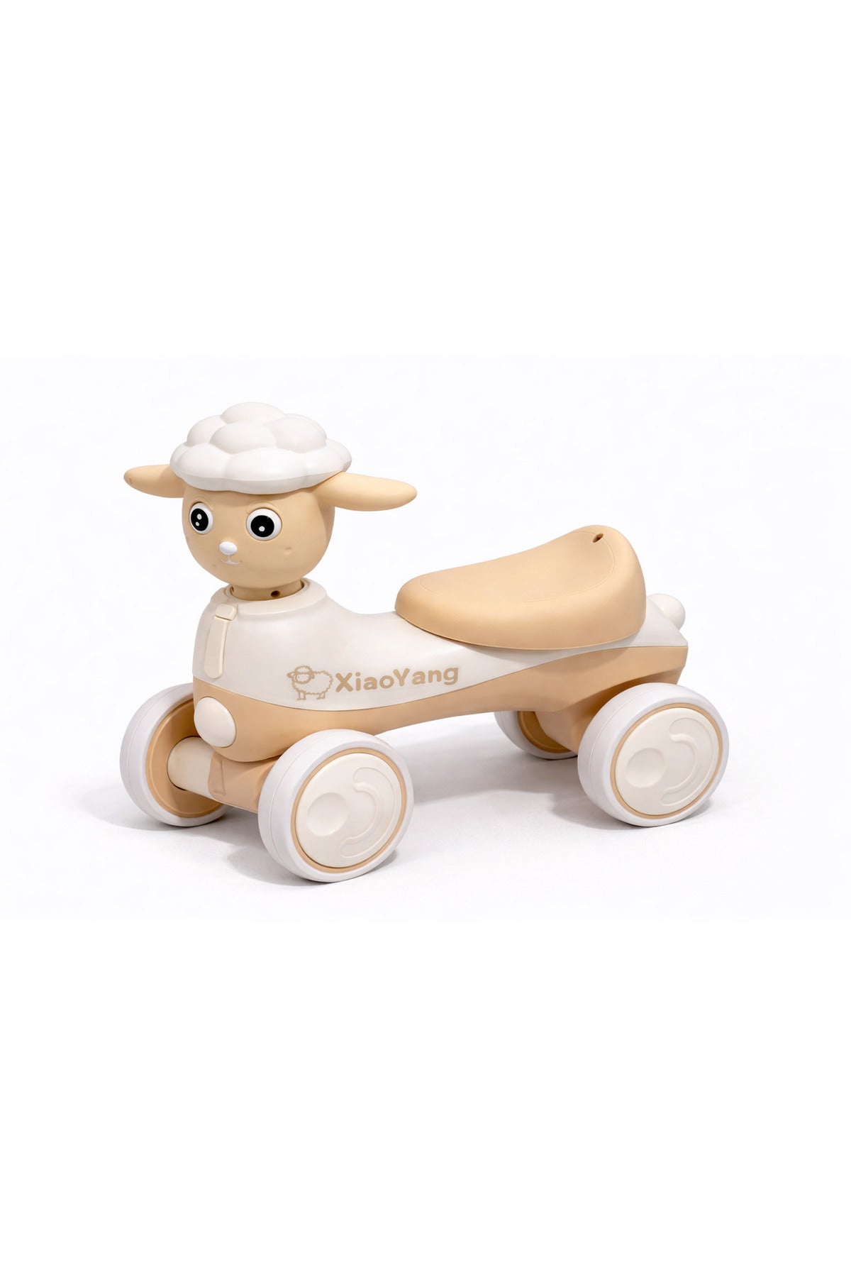 StarMarz Musical Animal Ride-On for Toddlers, Cute Sheep Design with Lights & Music, Smooth Wheels, Indoor Baby Ride-On Toy for Kids 1–4 Years - Beige