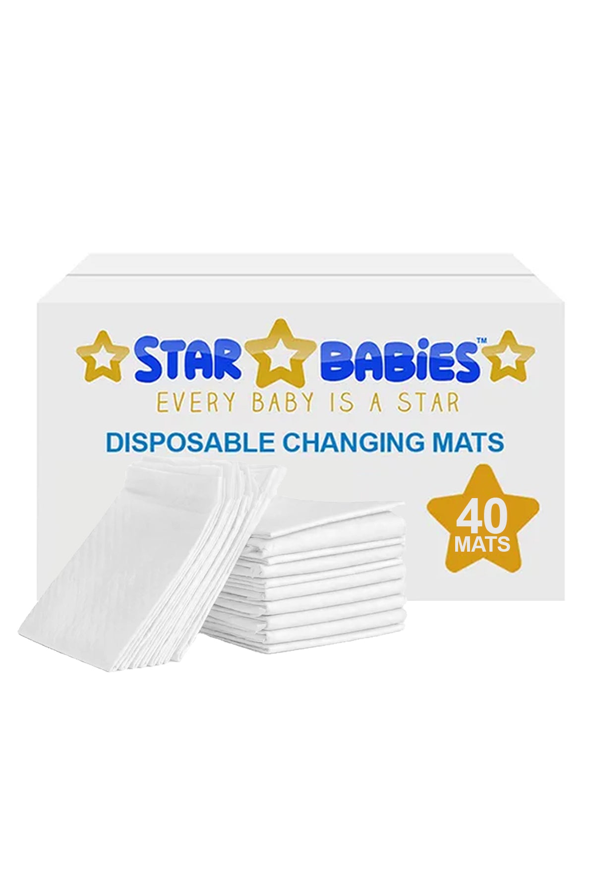 Star Babies Disposable Changing mat Large (45 x 60cm) Pack of 40 - White