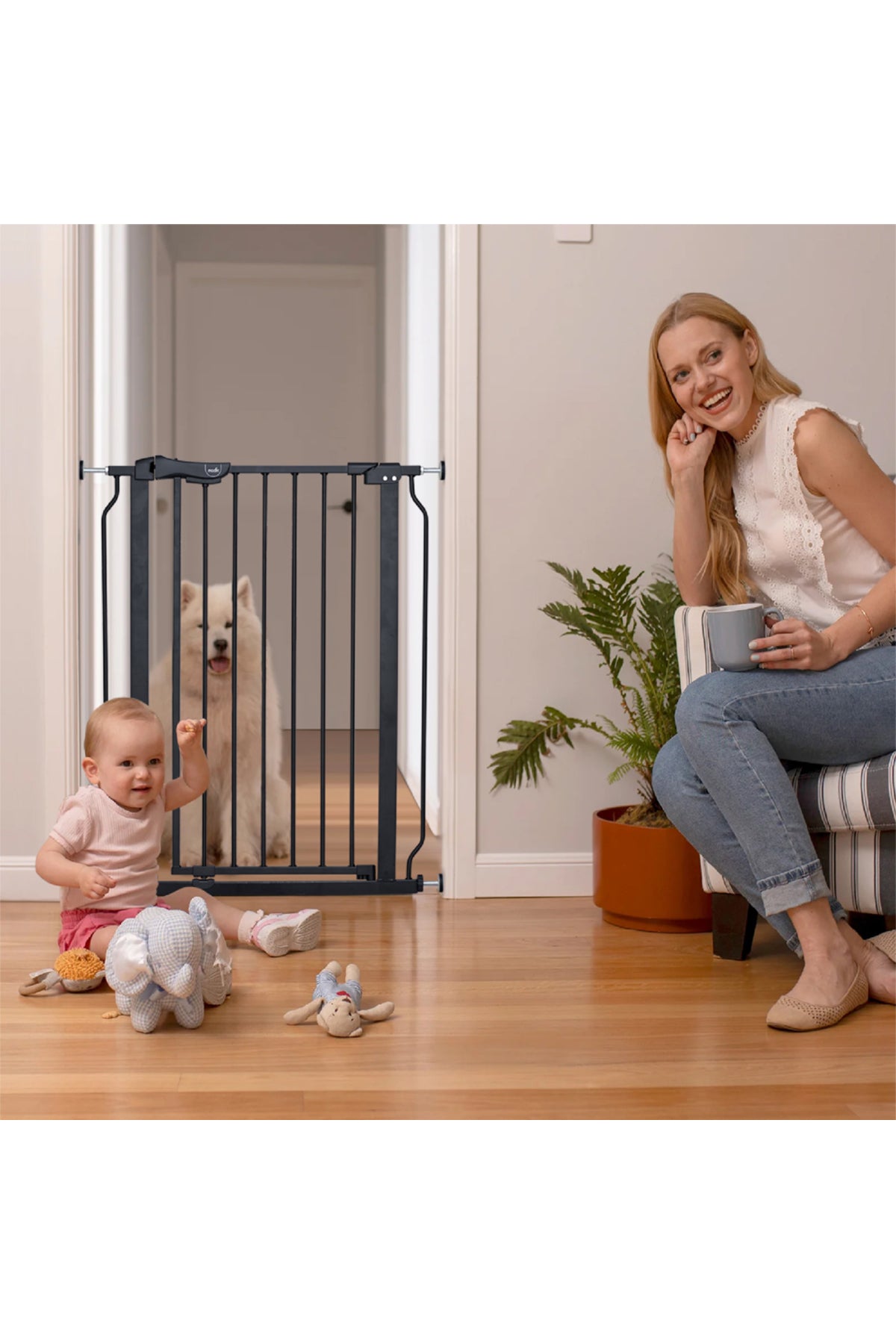 MOON Secura Baby Safety gate 76-80cm,Auto lock barrier – Black