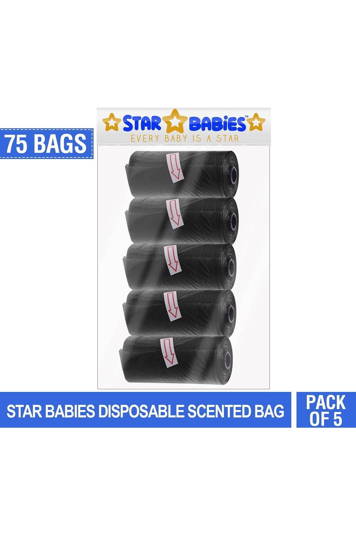 Star Babies Scented Bag Pack of 5 - Black, Pack of 1
